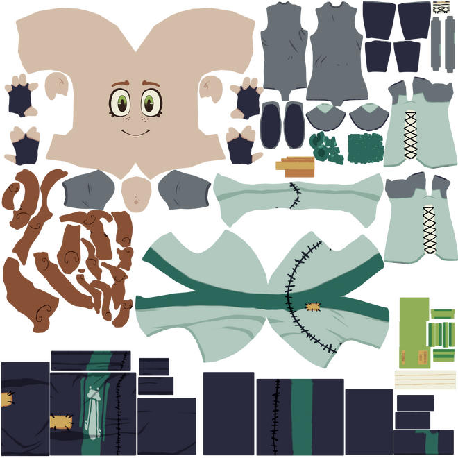 Belinay Damla - Textures (Formerly done as an Art Test) - Blender/Substance 3D Painter 2023