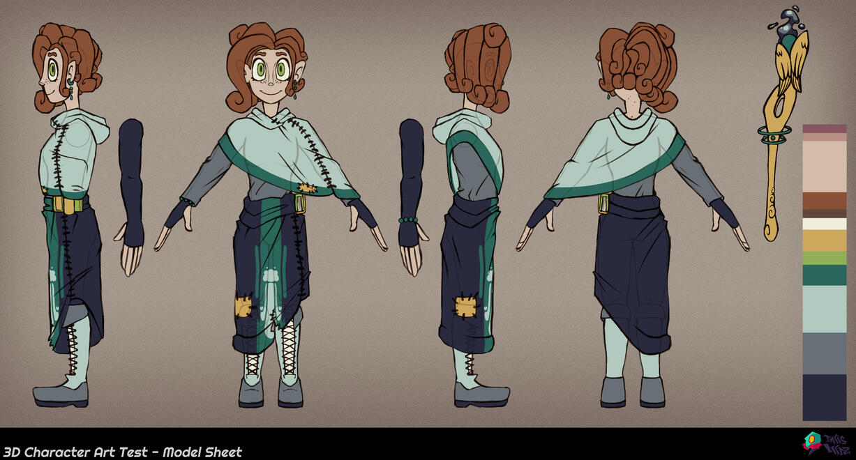 Belinay Damla - Model Sheet (Formerly done as an Art Test) - Clip Studio Paint 2023