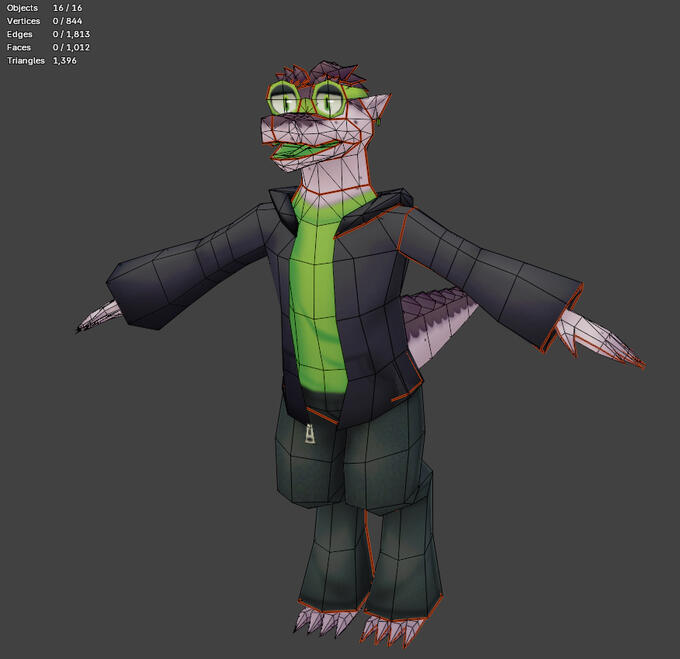 Pangolin Fursona Wireframe - Blender | Substance 3D Painter 2024