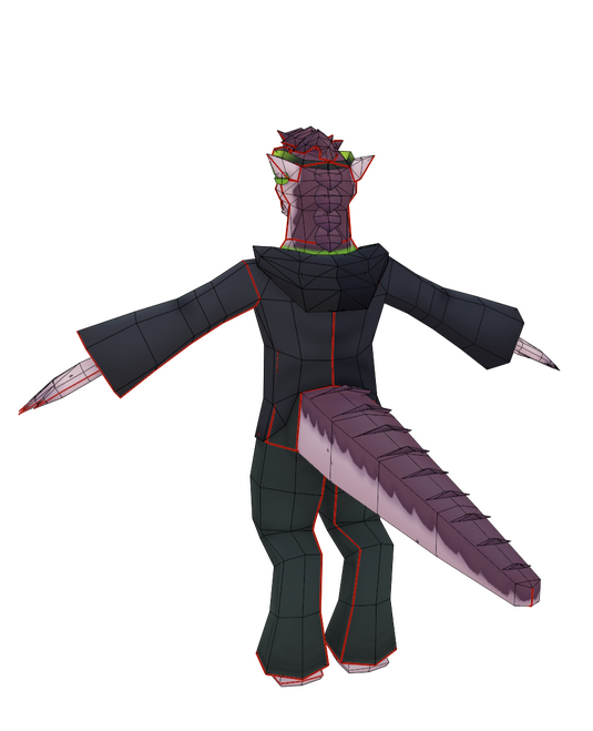 Pangolin Fursona Wireframe - Blender | Substance 3D Painter 2024