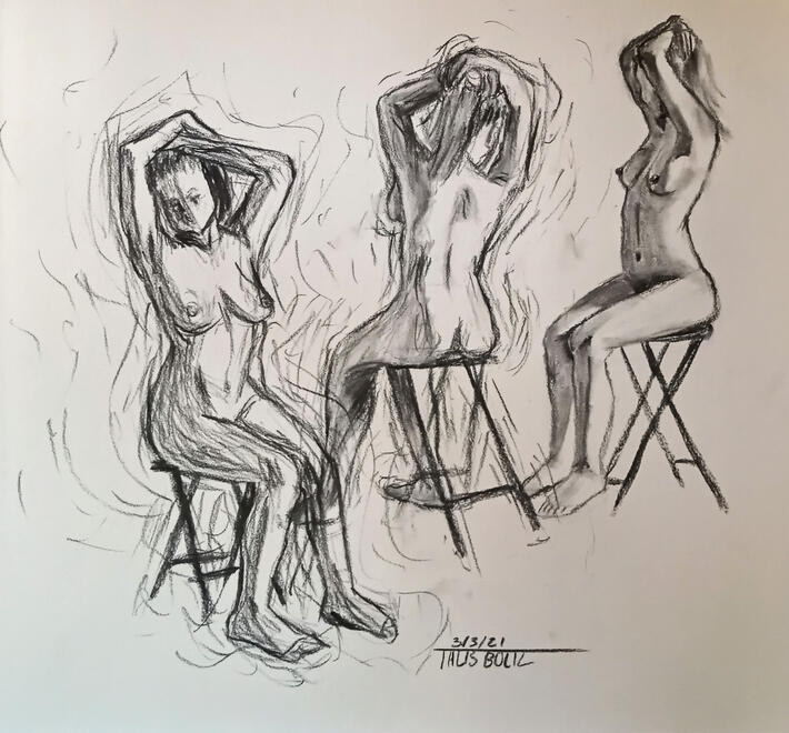 Gestural Chair Lady - Charcoal 2021