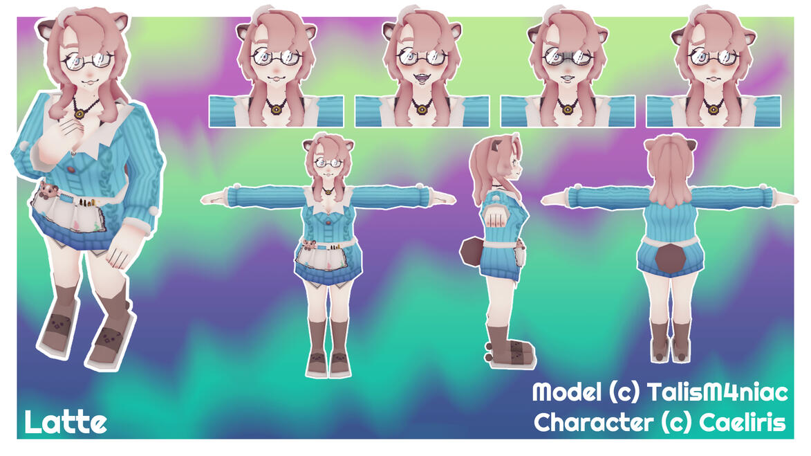Latte Vtuber Model - Blender + Substance 3D Painter 2025