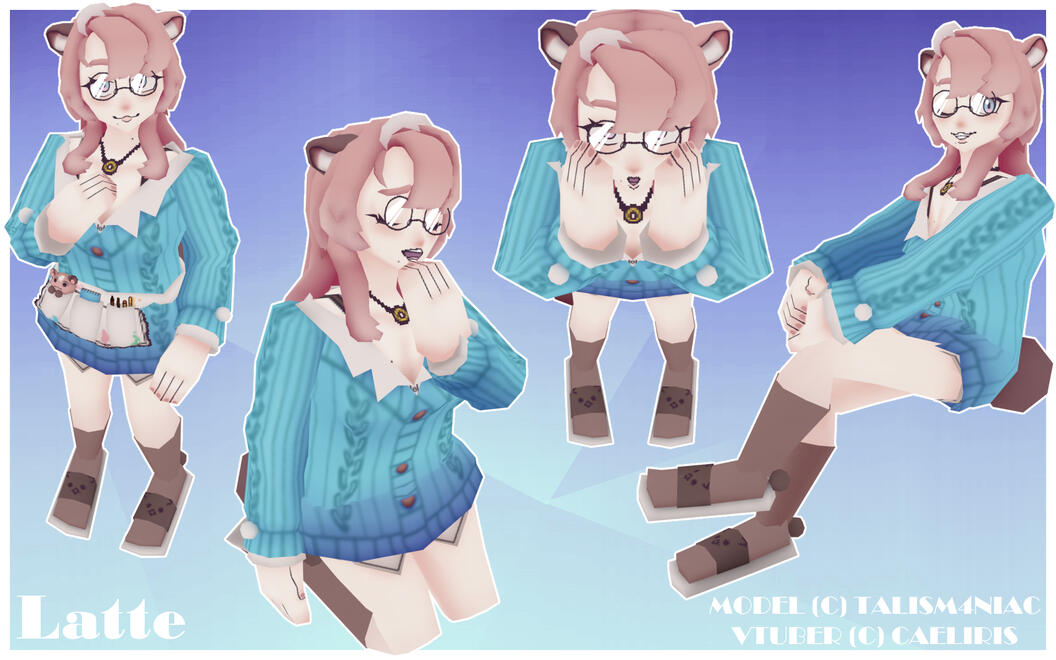 Latte Vtuber Model - Blender + Substance 3D Painter 2025