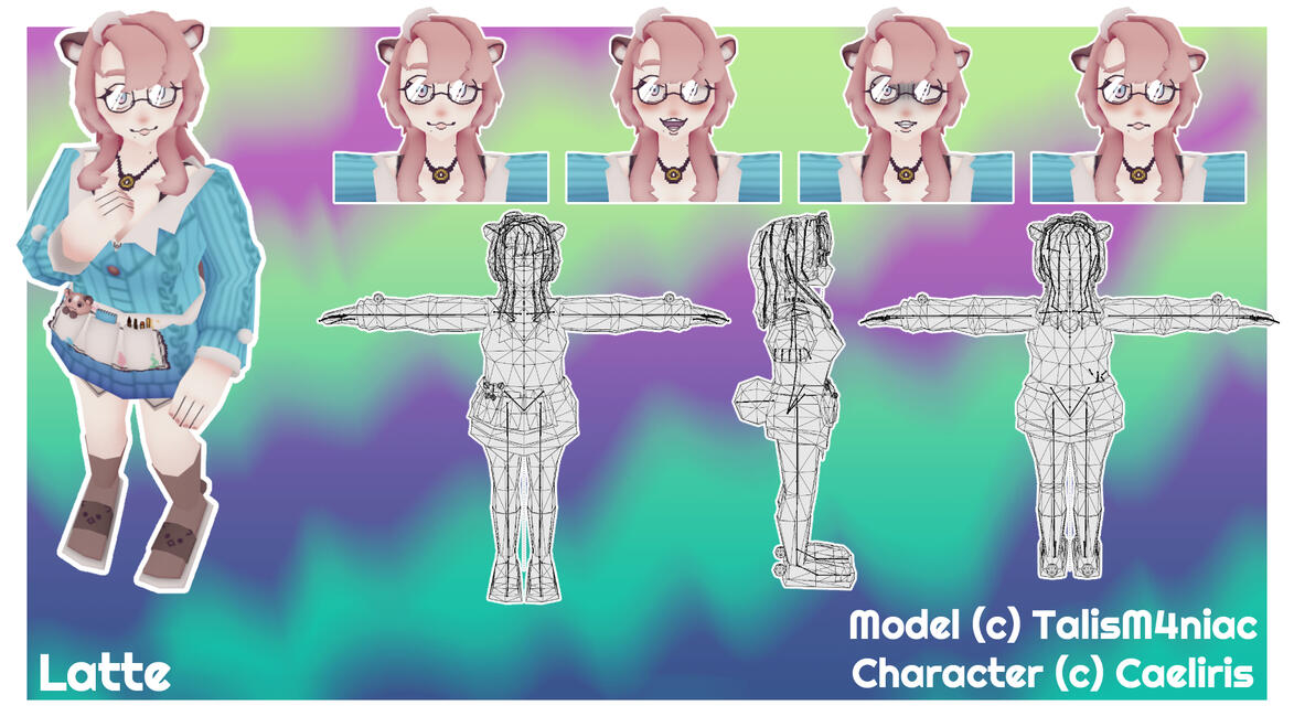 Latte Vtuber Model - Blender + Substance 3D Painter 2025