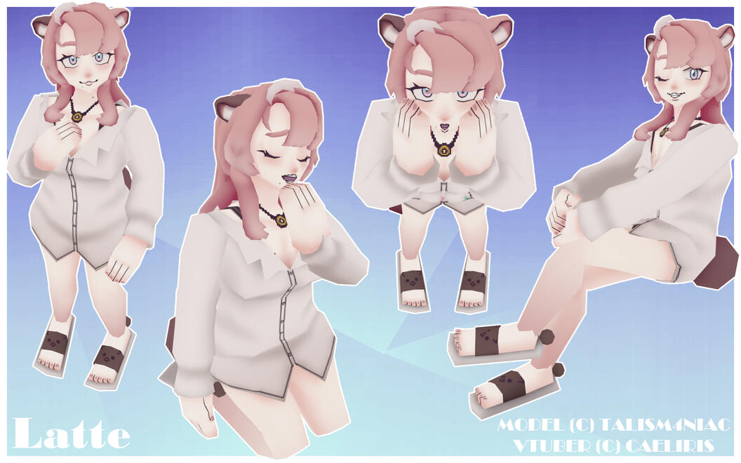 Latte Vtuber Model - Blender + Substance 3D Painter 2025