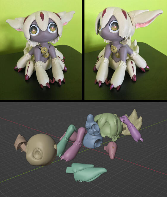 Faputa 3D Printed Figure (Made in Abyss Fanart) - Blender/Ultimaker Cura PLA 2022